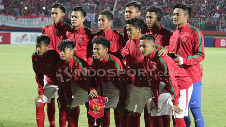 Timnas Indonesia U-16 saat berlaga di ajang Piala AFF U-16 2018. - INDOSPORT