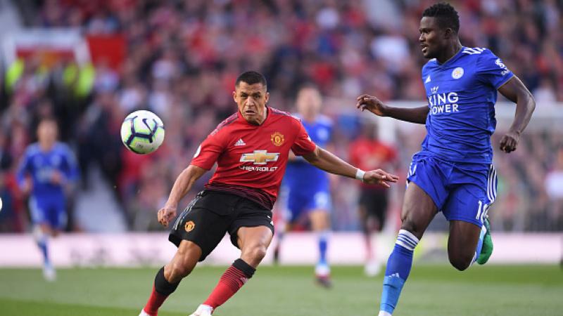 Alexis Sanchez saat melawan Leicester City.