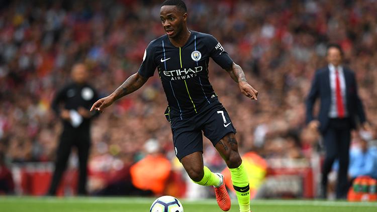 Raheem Sterling saat tampil di laga perdana Liga Primer Inggris 2018/19 melawan Arsenal.