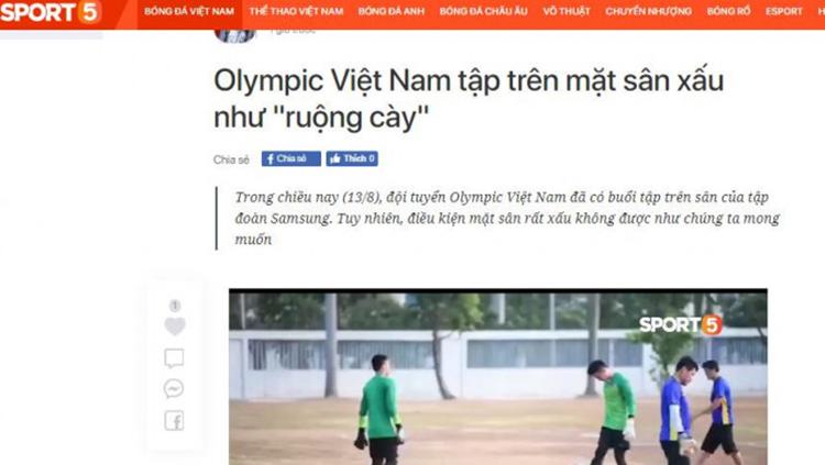 Media Vietnam Sport 5 Soroti lapangan latihan di Cikarang Copyright: Sport5
