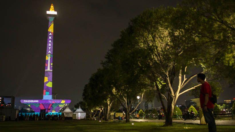 Monas di malam hari. Copyright: iNews.id