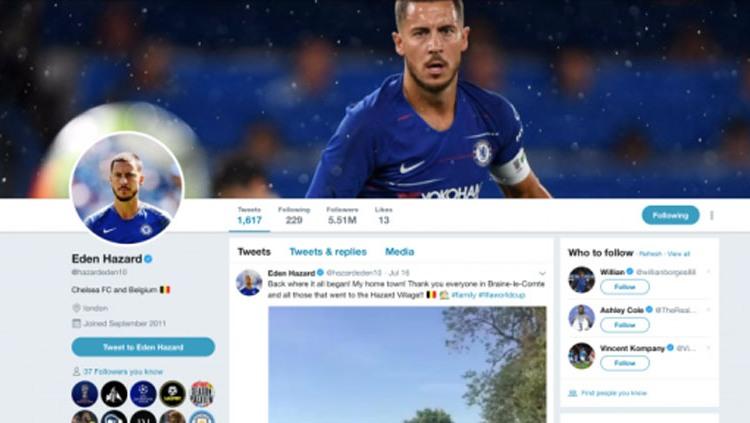 Header Twitter  Pemain Chelsea, Eden Hazard Copyright: Metro