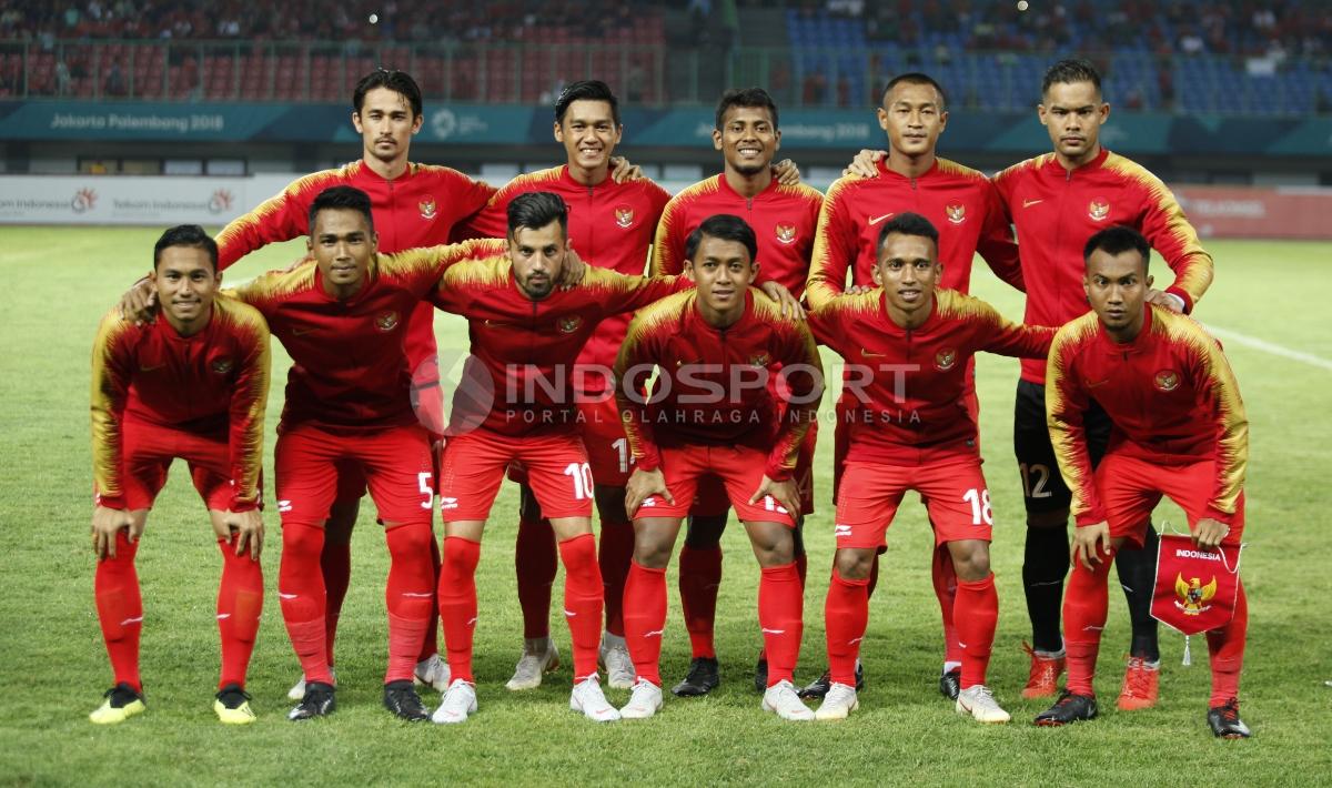 Starting Eleven Timnas Indonesia U-23 kala bersua Palestina U-23.