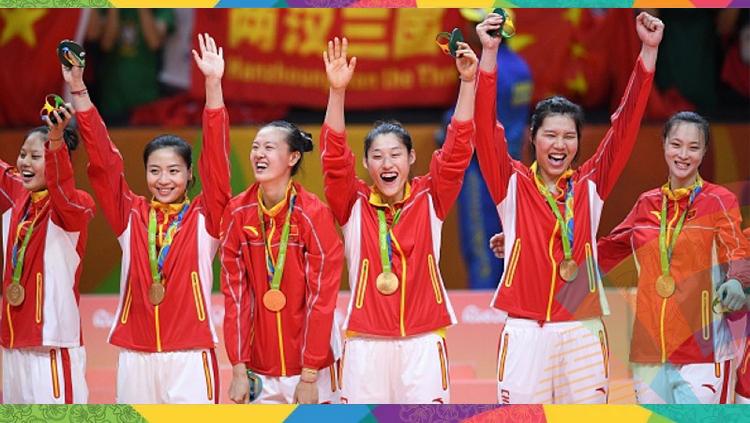 Tim Voli China meraih medali emas di Olimpiade 2016