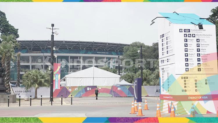 GBK jelang Opening Ceremony Asian Games 2018.