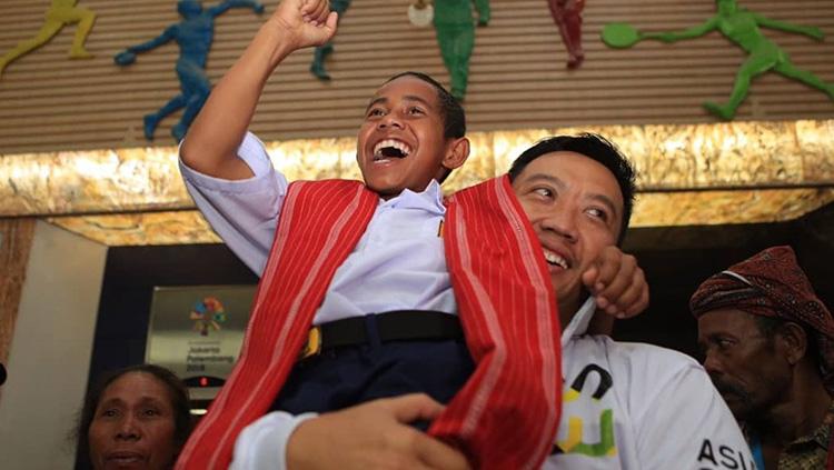 Yohanis Hamaa Marshall tampak bahagia diangkat Imam Nahrawi. Copyright: Imam Nahrawi