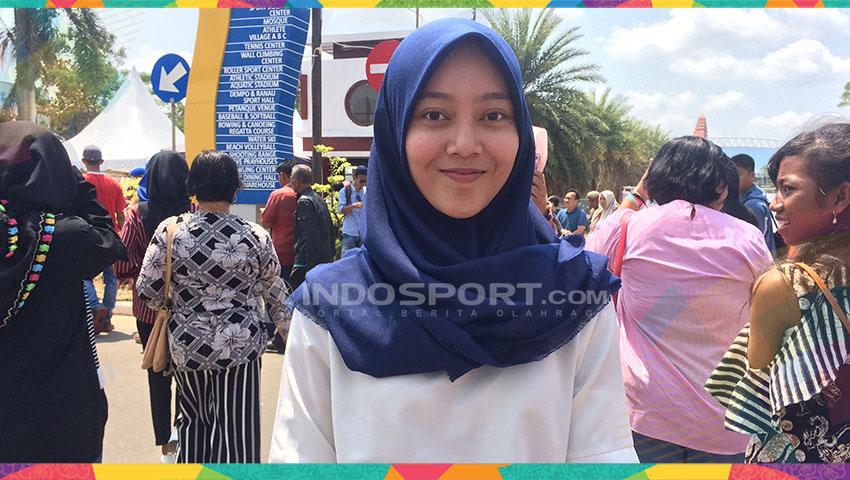Nadira, penonton asal Lampung yang rela datang ke Palembang.