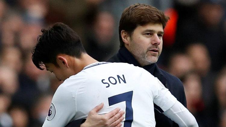 Son Heung-min bersama Mauricio Pochettino