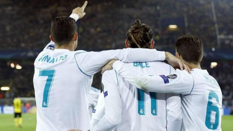 Cristiano Ronaldo, Gareth Bale, dan Nacho Monreal.