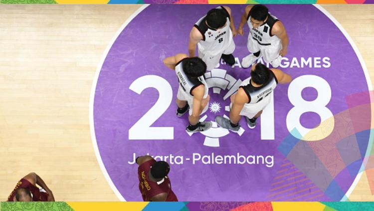 Timnas Basket Jepang usai mengalahkan Qatar di Asian Games 2018.