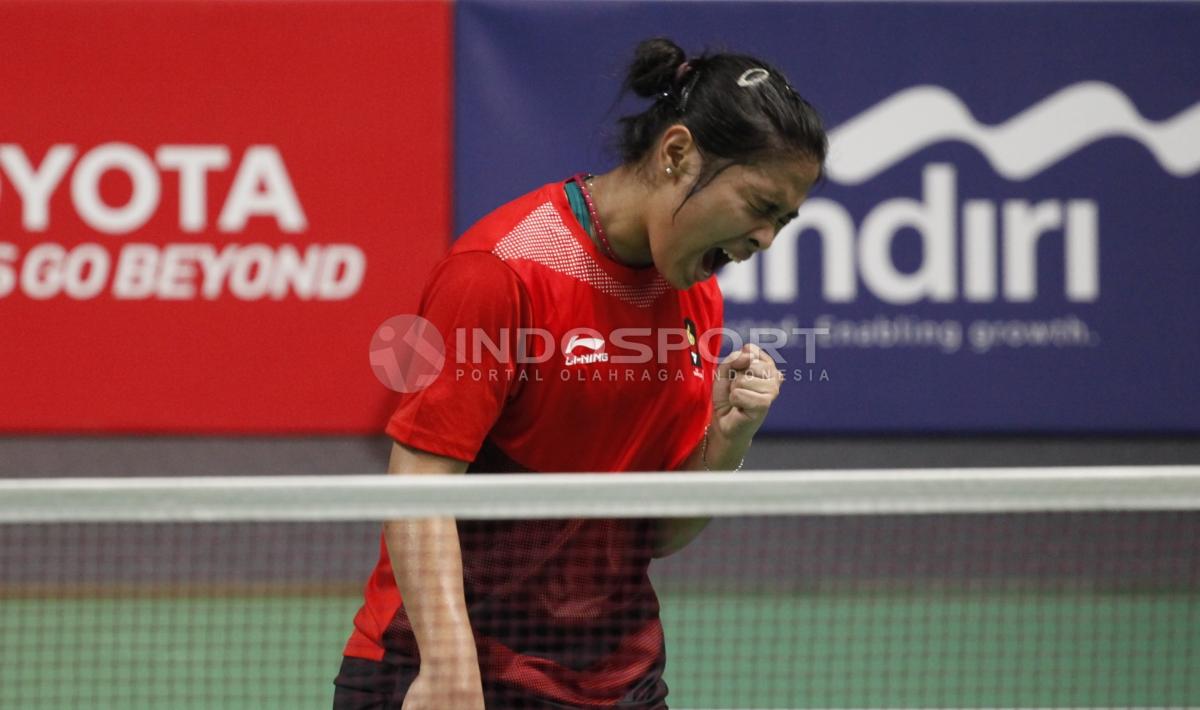 Gregoria Mariska Tunjung, berhasil menang atas tunggal putri Jepang, Akane Yamaguchi.