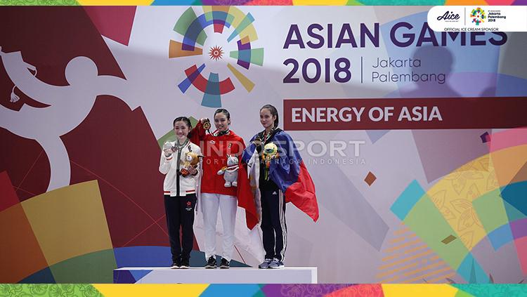 Lindswell Kwok meraih medali emas di Asian Games 2018.