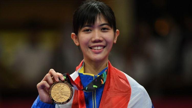 Panipak Wongpattanakit meraih emas Asian Games 2018 di cabor taekwondo putri 49 kg - INDOSPORT