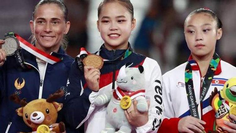 Yeo Seo-jeong, pesenam Korea yang meraih emas di cabang olahraga senam Copyright: Prothom Alo English