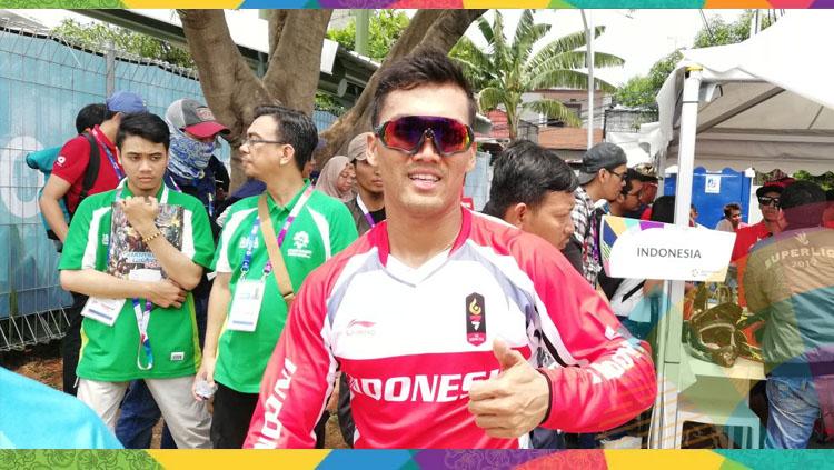 Atlet BMX Indonesia, I Gusti Bagus Saputra, meraih medali perak Asian Games 2018.