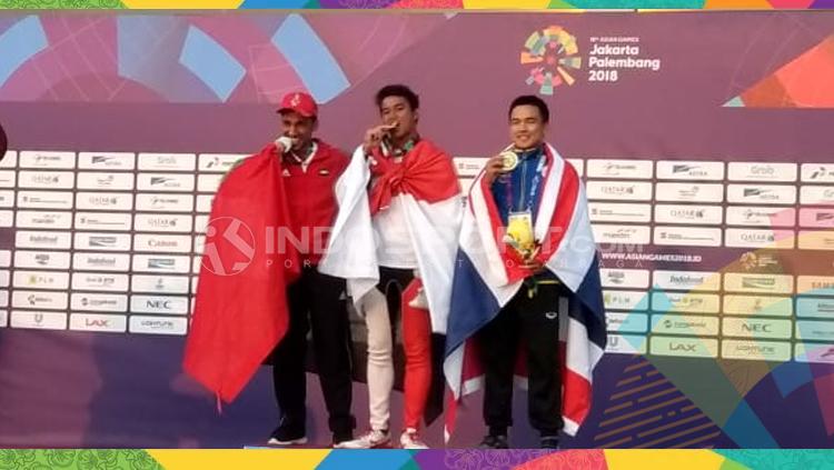 Aqsa Sutan Aswar meraih emas untuk Indonesia dari cabor jetski.