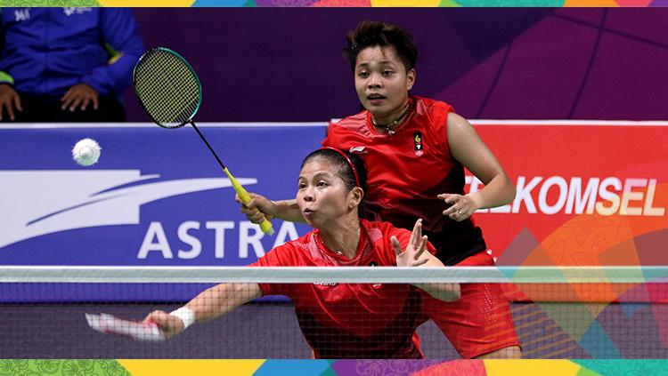 Greysia Polli/Apriyani Rahayu saat tampil di peremparfinal Asian Games 2018.