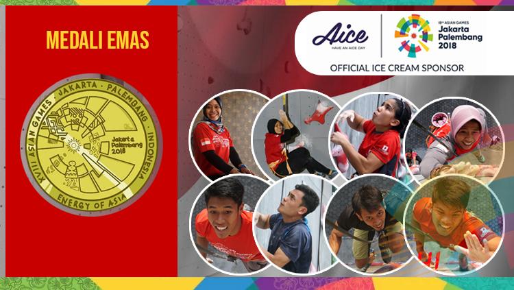 Tim cabor panjat tebing pria atau wanita sabet medali emas di Asian Games 2018.
