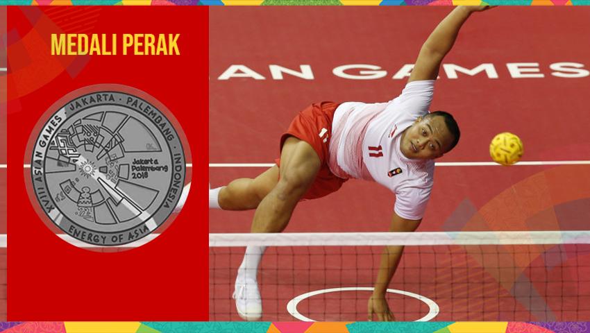 Tim Regu Sepak Takraw Indonesia meraih perak Asian Games 2018. - INDOSPORT