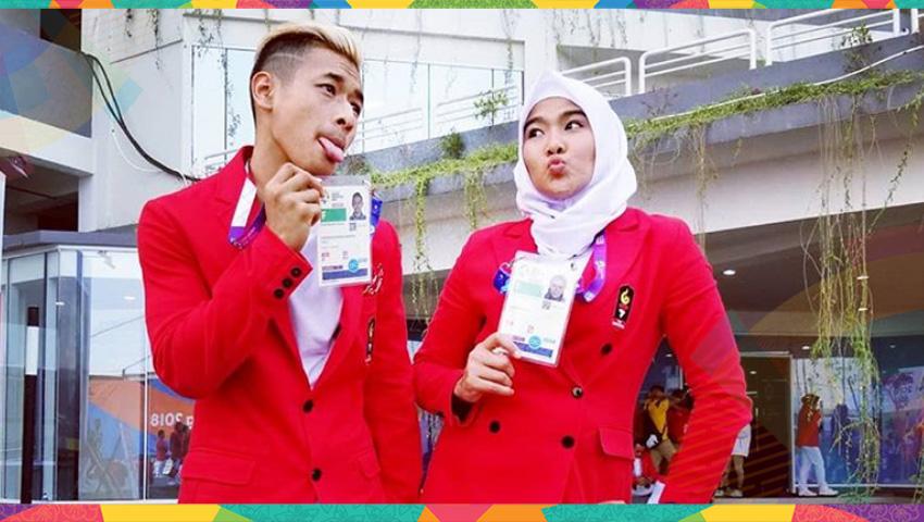 Pasangan atlet pencak silat Indonesia, Hanifan Yudani dan Pipit Kamelia. - INDOSPORT