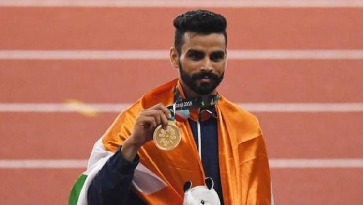 Arpinder Singh meraih medali emas Asian Games 2018 melalui cabor triple jump Copyright: PTI