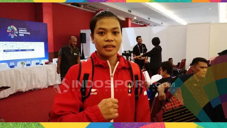 Huswatun Hasanah usai bertanding dan merebut medali perunggu. - INDOSPORT