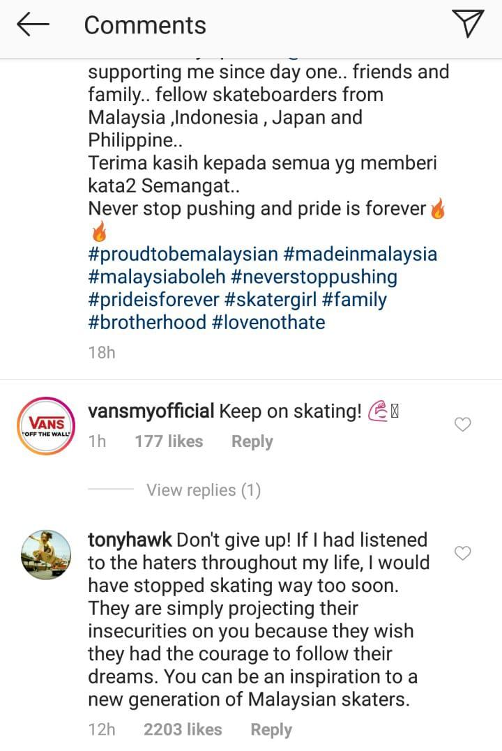 Tony Hawk memberikan support untuk atlet korban bully. Copyright: instagram
