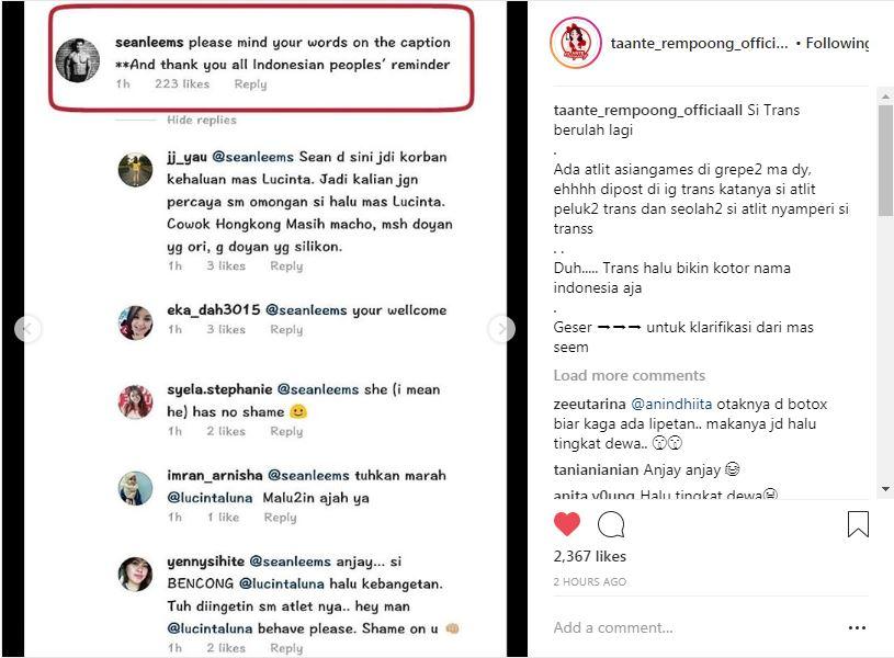 Atlet Cinta Luna. Copyright: IG@tanterempong