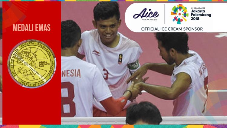Tim sepak takraw putra Indonesia berhasil sumbang medali emas di Asian Games 2018. - INDOSPORT