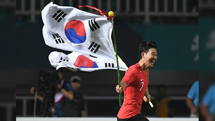 Pemain Korea Selatan U-23 Son Heung-Min di Asian Games 2018. Copyright: ANTARA/INASGOC
