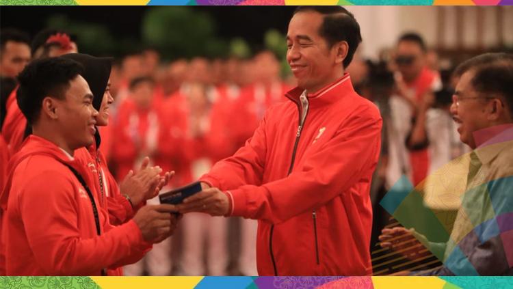 Pemberian bonus atlet berprestasi peraih medali Asian Games 2018 di Istana Negara Jakarta. Copyright: Twitter.com/Imam Nahrawi