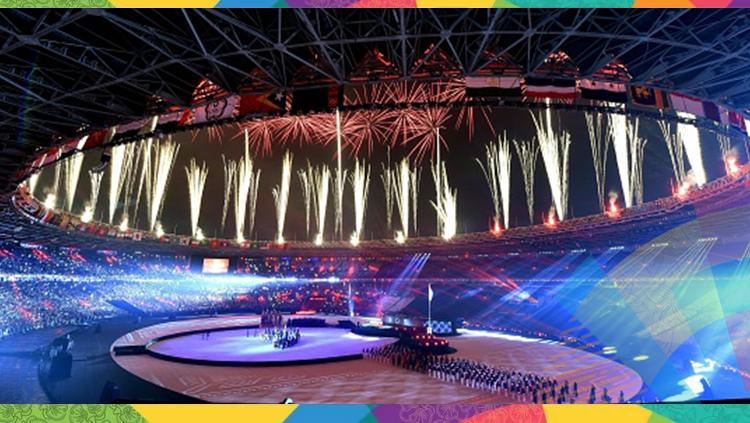 Kemeriahan kembang api di acara penutupan Asian Games 2018.
