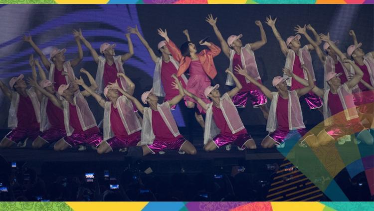 Kemeriahan acara penutupan Asian Games 2018 saat Bunga Citra Lestari tampil.