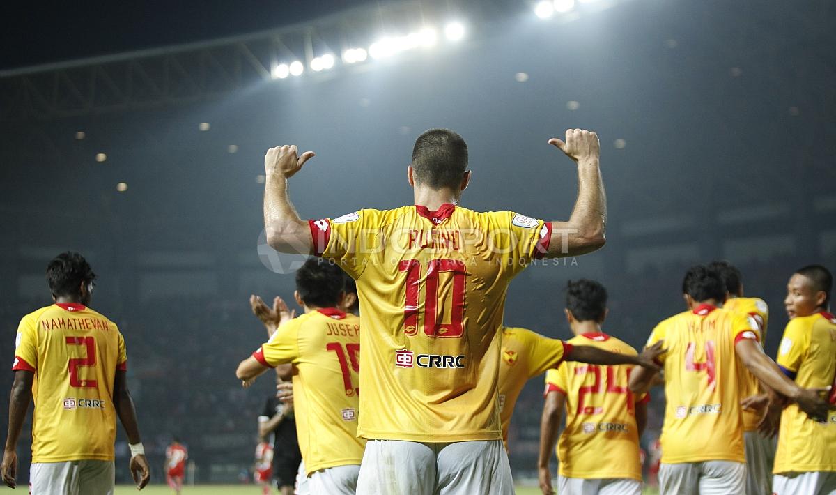 Selebrasi pemain Selangor FA usai cetak gol ke gawang Persija.