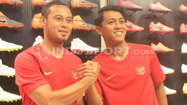 Atep dan Febri Hariyadi saat berkostum Timnas Indonesia. - INDOSPORT