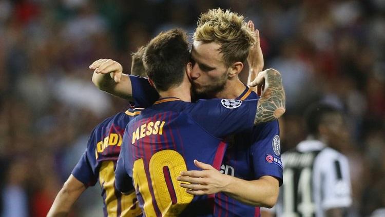 Rakitic dan Messi Copyright: Indosport