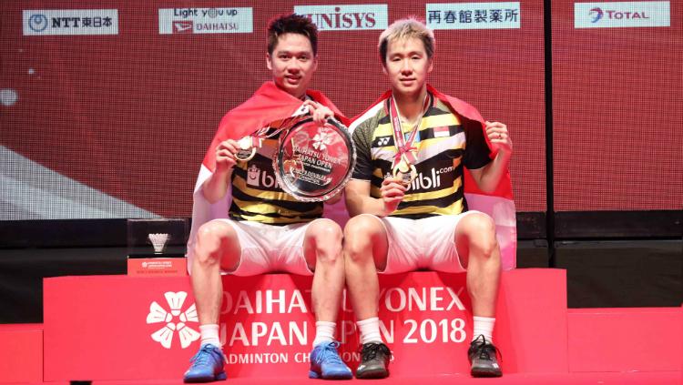 Kevin Sanjaya/Marcus Gideon juara di Japan Open 2018.