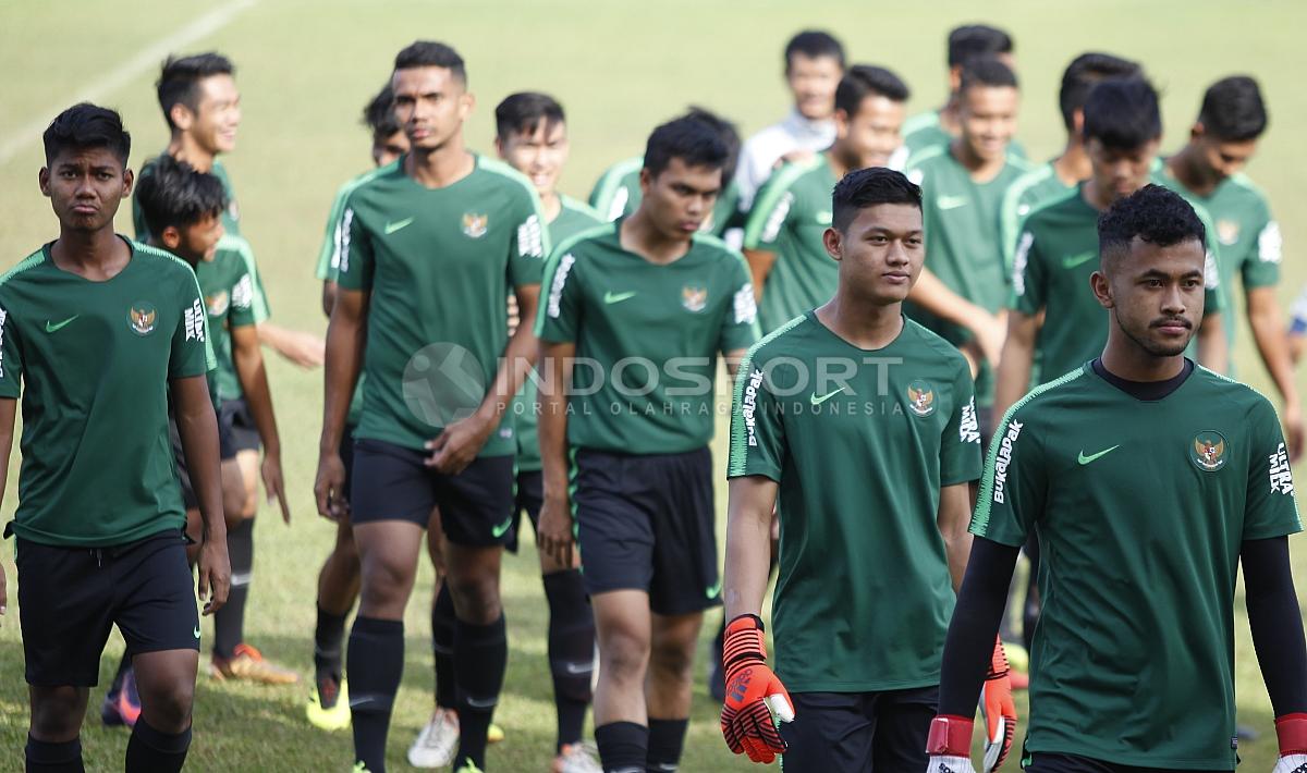 Suasana latihan pemain Timnas Indonesia U-19.