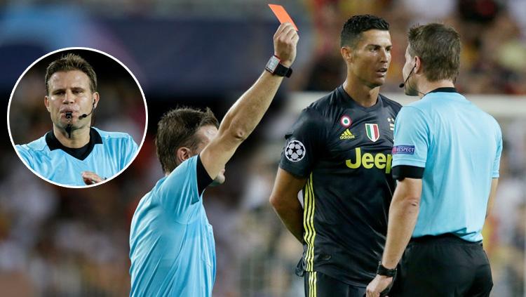 Felix Brych wasit pemberi kartu merah Cristiano Ronaldo. Copyright: INDOSPORT