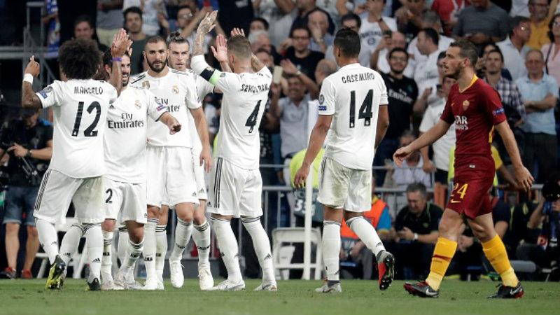 Selebrasi para pemain Real Madrid. Copyright: INDOSPORT