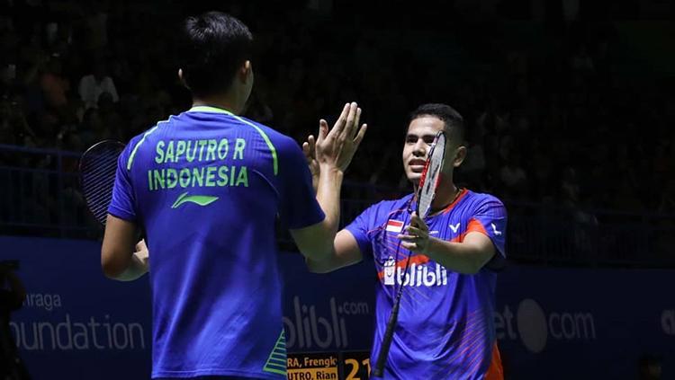 Pasangan ganda putra, Frengky Wijaya Putra/Rian Agung Saputro sukses merebut tiket semifinal Bangka Belitung Indonesia Masters 2018.