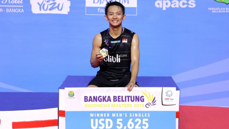 Ihsan Maulana Mustofa juara Indonesia Masters 2018 Super 100. Copyright: Humas PBSI