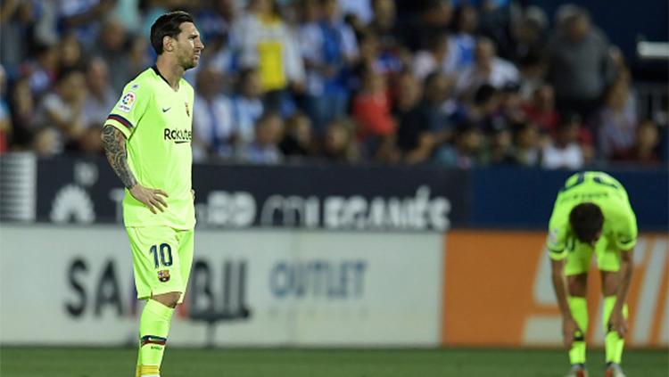 Lionel Messi tampak sedih Copyright: Getty Images
