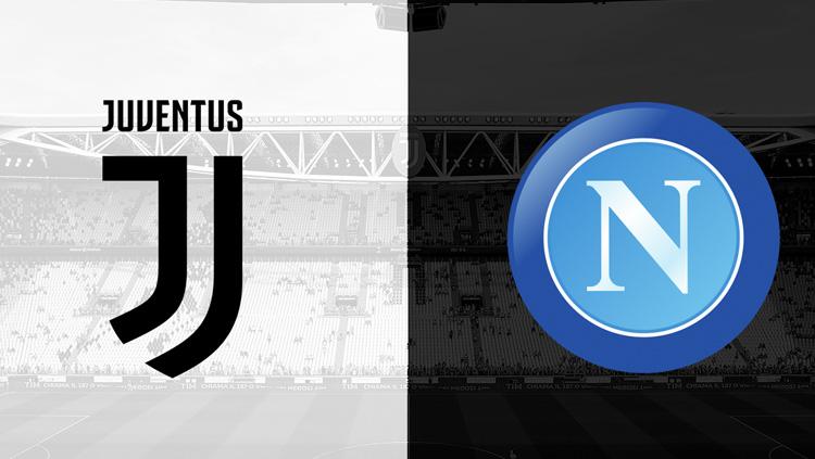 Ilustrasi Juventus vs Napoli dalam laga Serie A Italia.