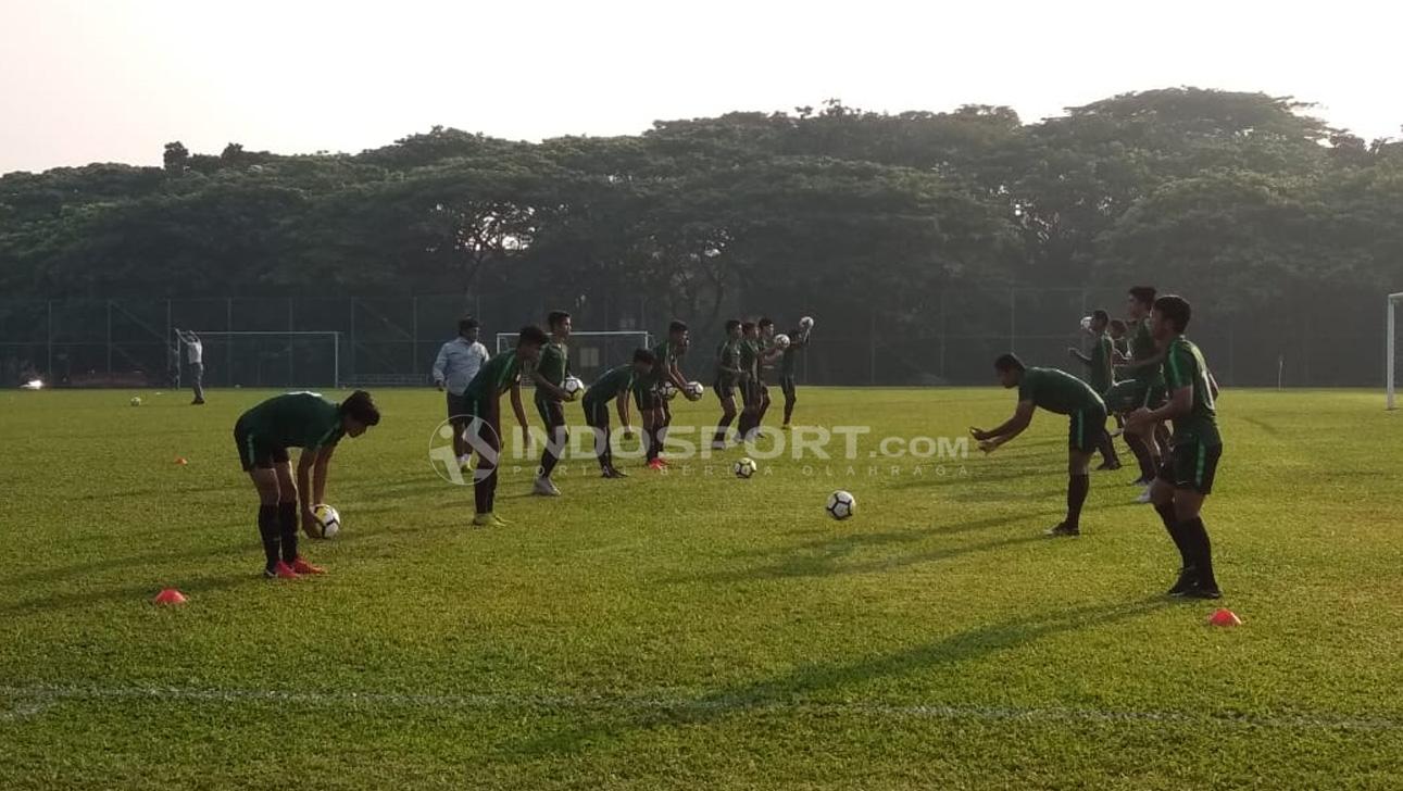 Latihan Timnas U-16 di Malaysia jelang babak perempatfinal melawan Australia U-16.