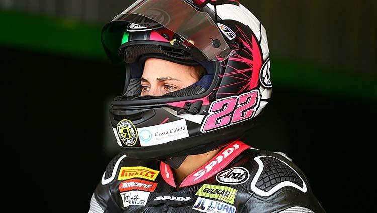 Ana Carrasco, asal Spanyol, wanita pertama yang menjuarai kejuaraan balap motor dunia. - INDOSPORT