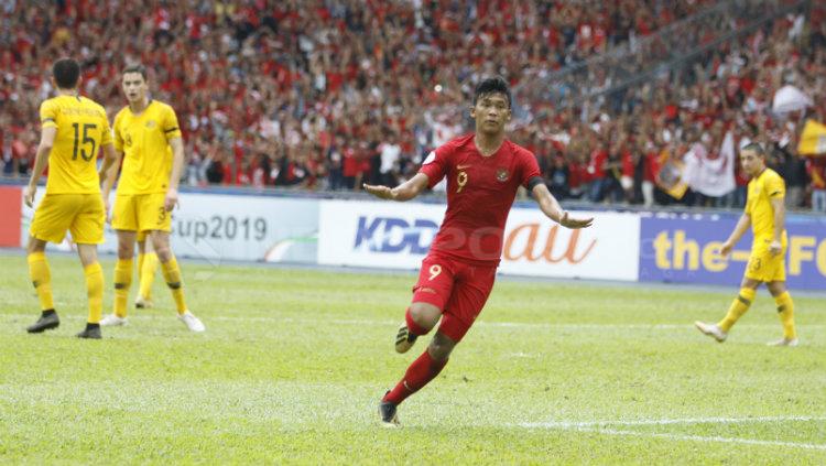 Sutan Zico melakukan selebrasi usai cetak gol. Copyright: Abdurrahman Ranala/INDOSPORT
