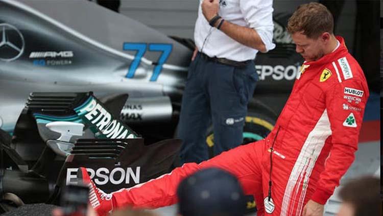 Sebastian Vettel, pembalap Formula 1 di tim Ferrari.