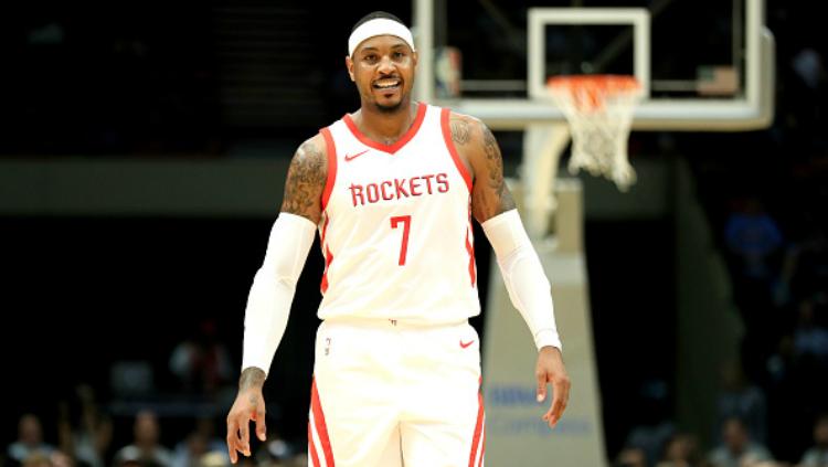Mantan pemain basket NBA dari tim Houston Rockets, Carmelo Anthony kini resmi bermain di Portland Trail Blazers. - INDOSPORT