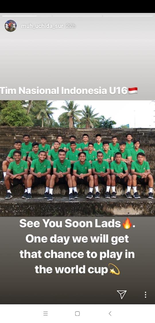 Timnas U-16 Copyright: instagram.com/muh_uchida_sur